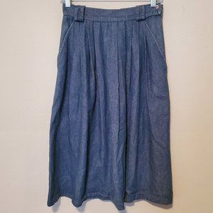 VINTAGE Diversity Sport Denim High Waist Knee Length Cotton Skirt Petite Size 8
